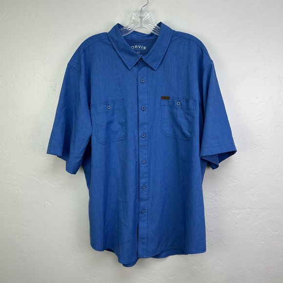 Orvis Other - Orvis Shirt Mens 2XL Blue Classic Collection Short Sleeve Button Front Mesh‎